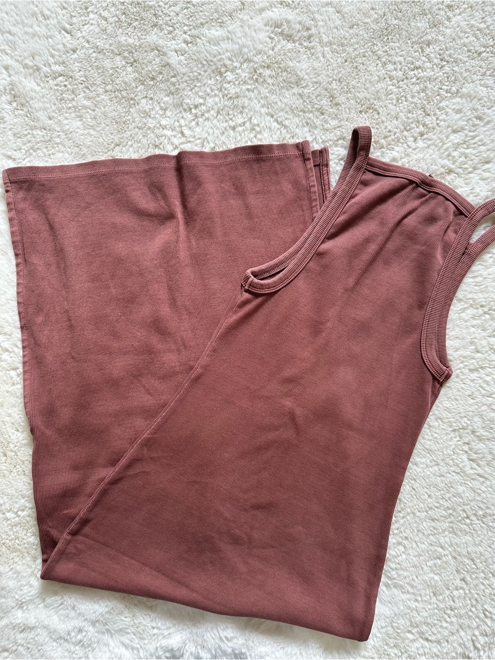 Old Navy Dusty Brown Ribbed Tank Midi Dress XS - Picture 6 of 11
